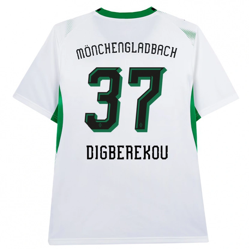 Danxen Dětské Ibrahim Digberekou #37 Bílá Černá Zelená Domů Hráčské Dresy 2026/27 Dres