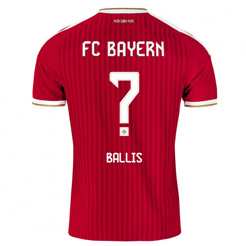 Danxen Dětské Benjamin Ballis #0 Červená Bílá Modrá Domů Hráčské Dresy 2026/27 Dres