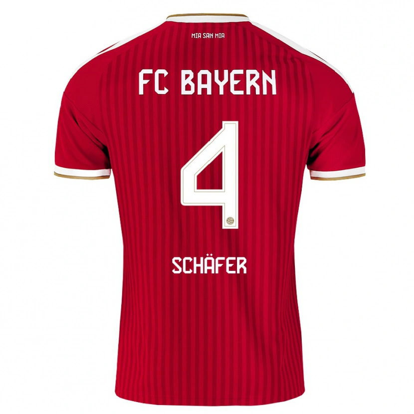 Danxen Dětské Luis Schäfer #4 Červená Bílá Modrá Domů Hráčské Dresy 2026/27 Dres