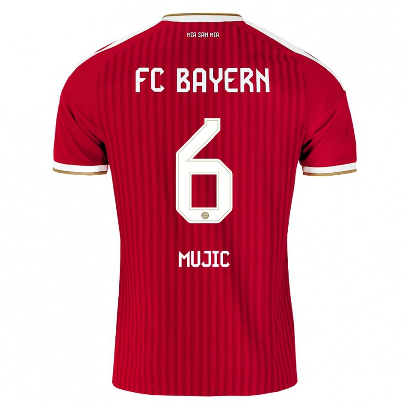 Danxen Dětské Tarik Mujic #6 Červená Bílá Modrá Domů Hráčské Dresy 2026/27 Dres