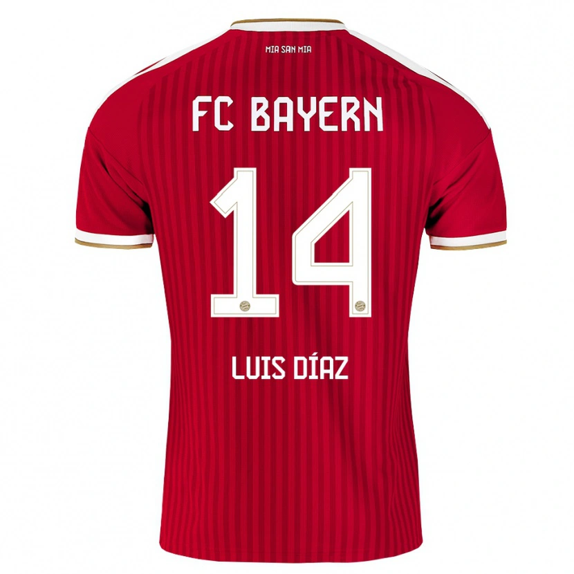 Danxen Dětské Luis Díaz #14 Červená Bílá Modrá Domů Hráčské Dresy 2026/27 Dres