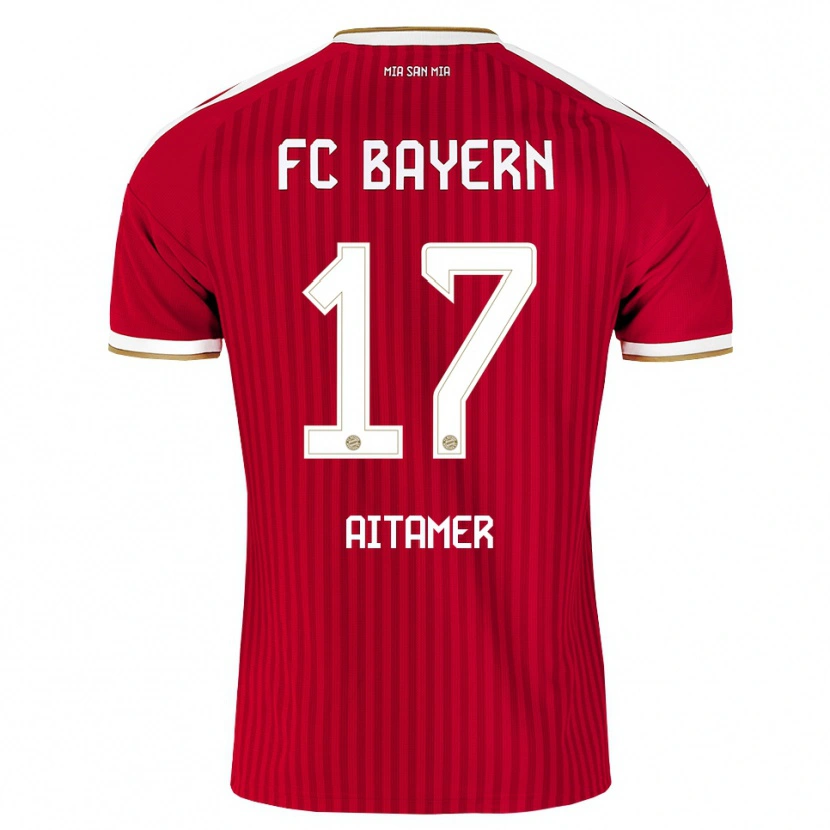 Danxen Dětské Younes Aitamer #17 Červená Bílá Modrá Domů Hráčské Dresy 2026/27 Dres