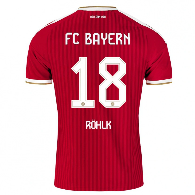 Danxen Dětské Jona Röhlk #18 Červená Bílá Modrá Domů Hráčské Dresy 2026/27 Dres