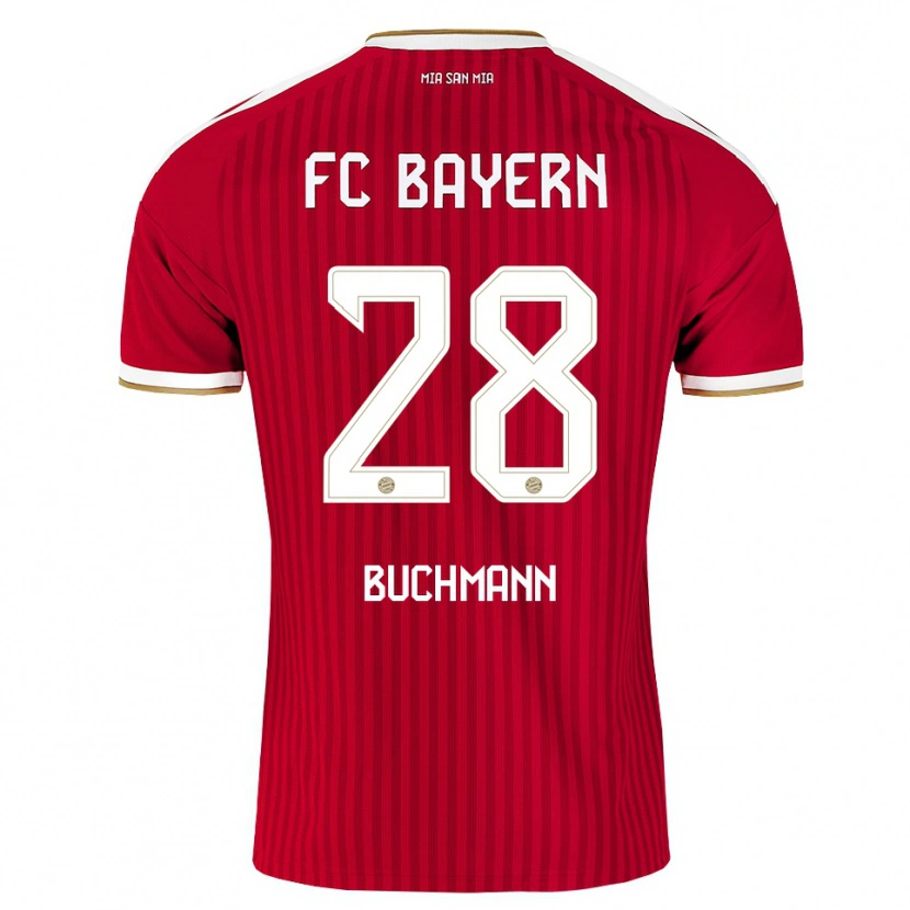 Danxen Dětské Tarek Buchmann #28 Červená Bílá Modrá Domů Hráčské Dresy 2026/27 Dres