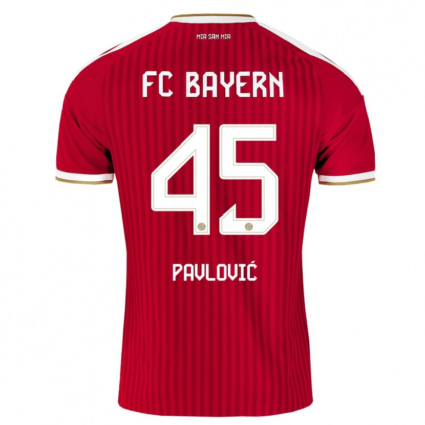 Danxen Dětské Aleksandar Pavlovic #45 Červená Bílá Modrá Domů Hráčské Dresy 2026/27 Dres