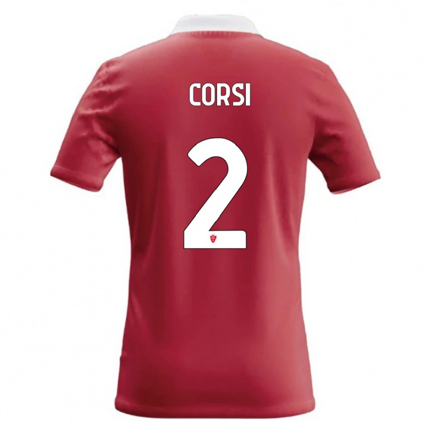 Danxen Dětské Giovanni Corsi #2 Červená Bílá Domů Hráčské Dresy 2026/27 Dres