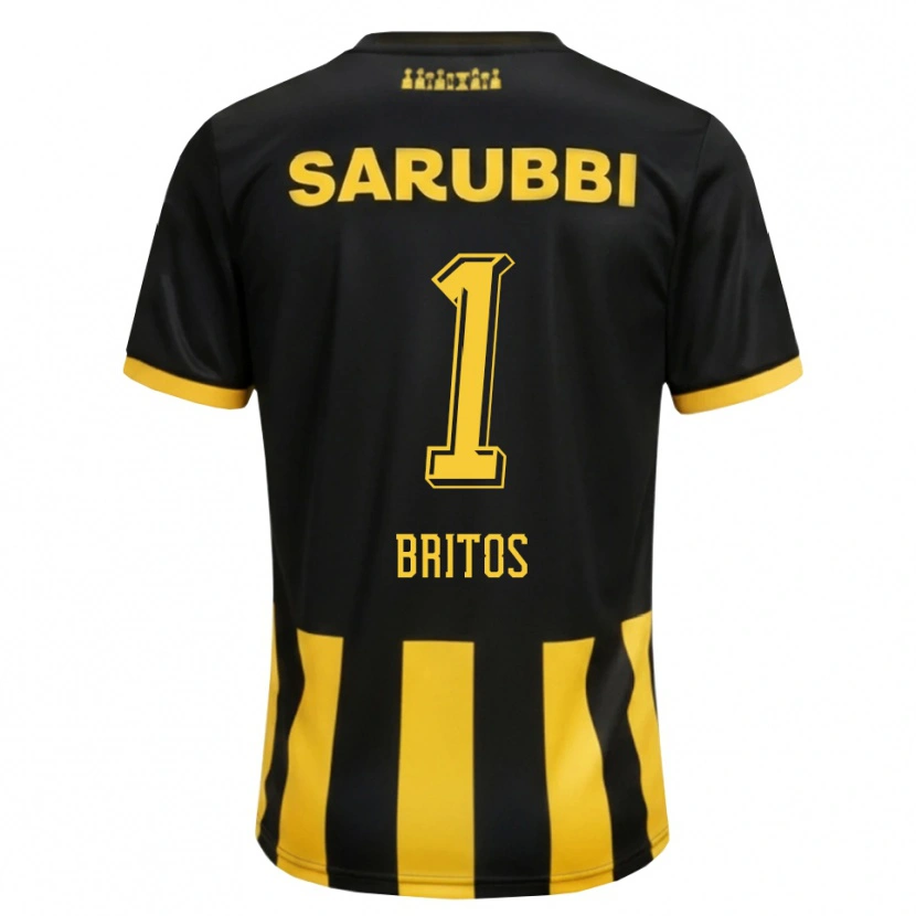 Danxen Dětské Sebastián Britos #1 Černá Žlutá Domů Hráčské Dresy 2026/27 Dres