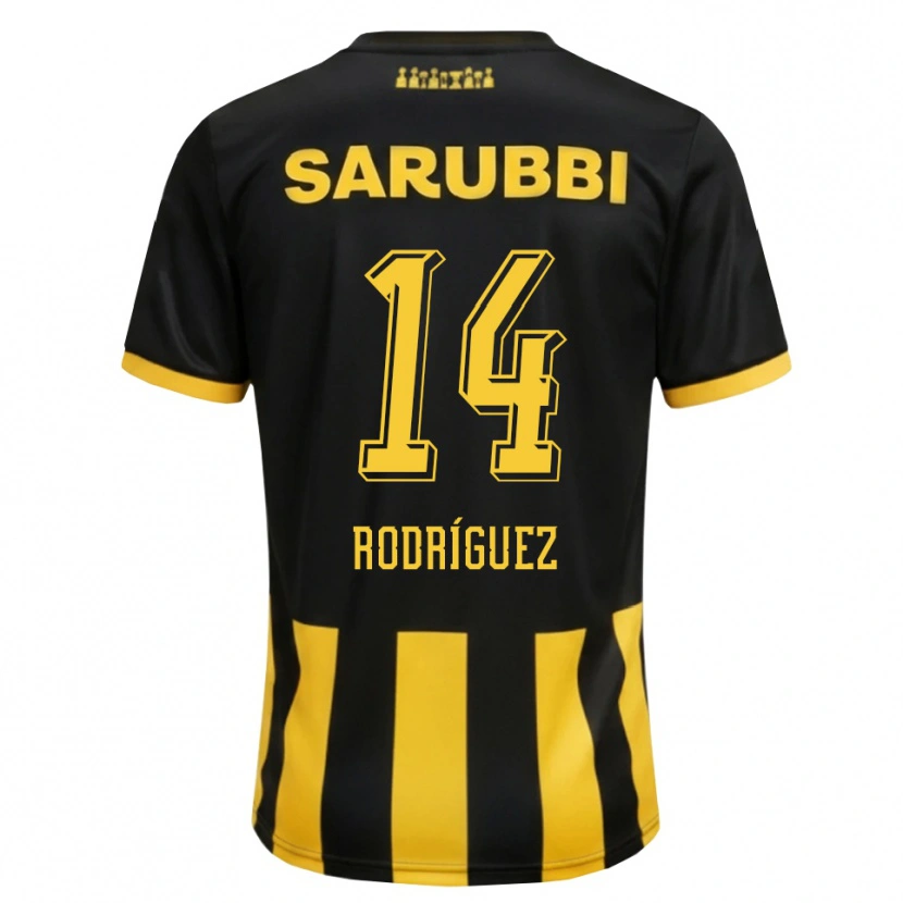 Danxen Dětské Kevin Rodríguez #14 Černá Žlutá Domů Hráčské Dresy 2026/27 Dres