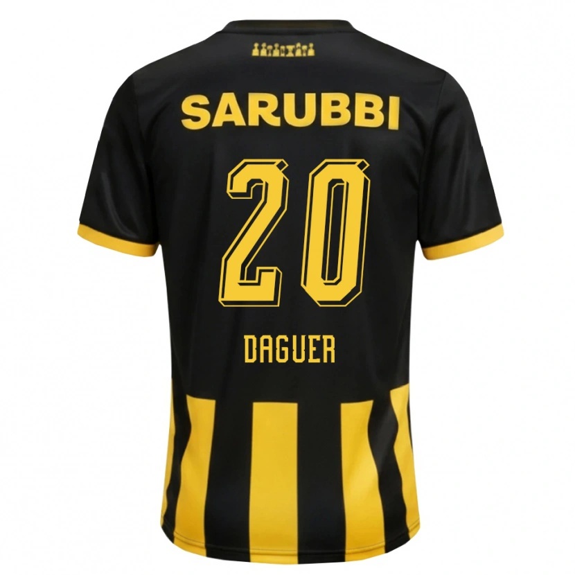 Danxen Dětské Julio Daguer #20 Černá Žlutá Domů Hráčské Dresy 2026/27 Dres