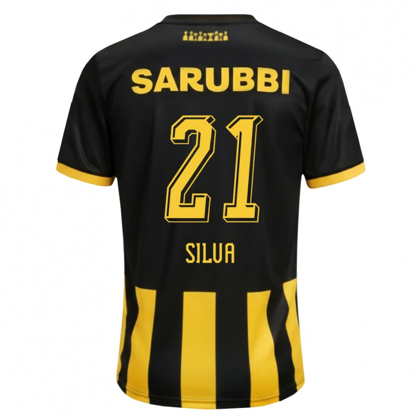 Danxen Dětské Gastón Silva #21 Černá Žlutá Domů Hráčské Dresy 2026/27 Dres