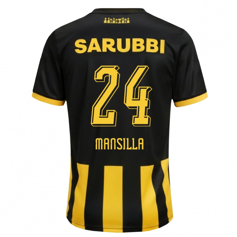 Danxen Dětské Brian Mansilla #24 Černá Žlutá Domů Hráčské Dresy 2026/27 Dres
