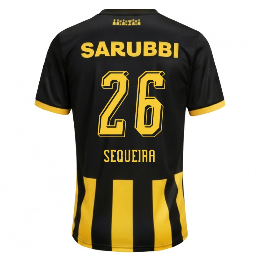 Danxen Dětské Leonardo Sequeira #26 Černá Žlutá Domů Hráčské Dresy 2026/27 Dres
