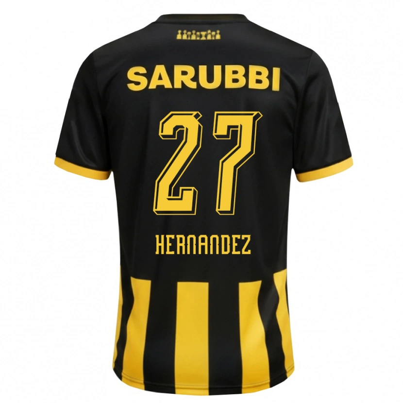 Danxen Dětské Lucas Hernández #27 Černá Žlutá Domů Hráčské Dresy 2026/27 Dres