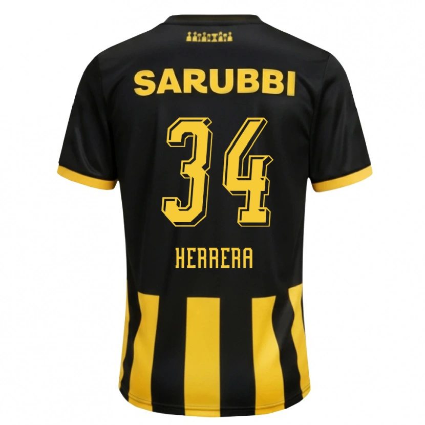 Danxen Dětské Nahuel Herrera #34 Černá Žlutá Domů Hráčské Dresy 2026/27 Dres