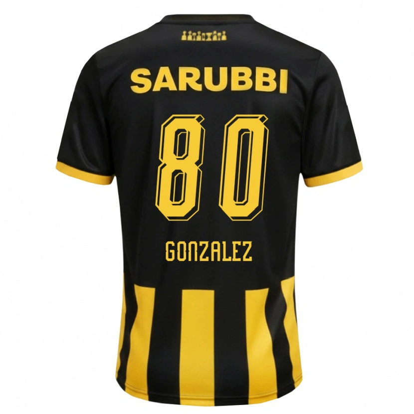Danxen Dětské Franco González #80 Černá Žlutá Domů Hráčské Dresy 2026/27 Dres