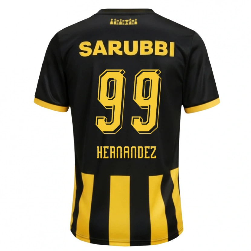 Danxen Dětské Abel Hernández #99 Černá Žlutá Domů Hráčské Dresy 2026/27 Dres