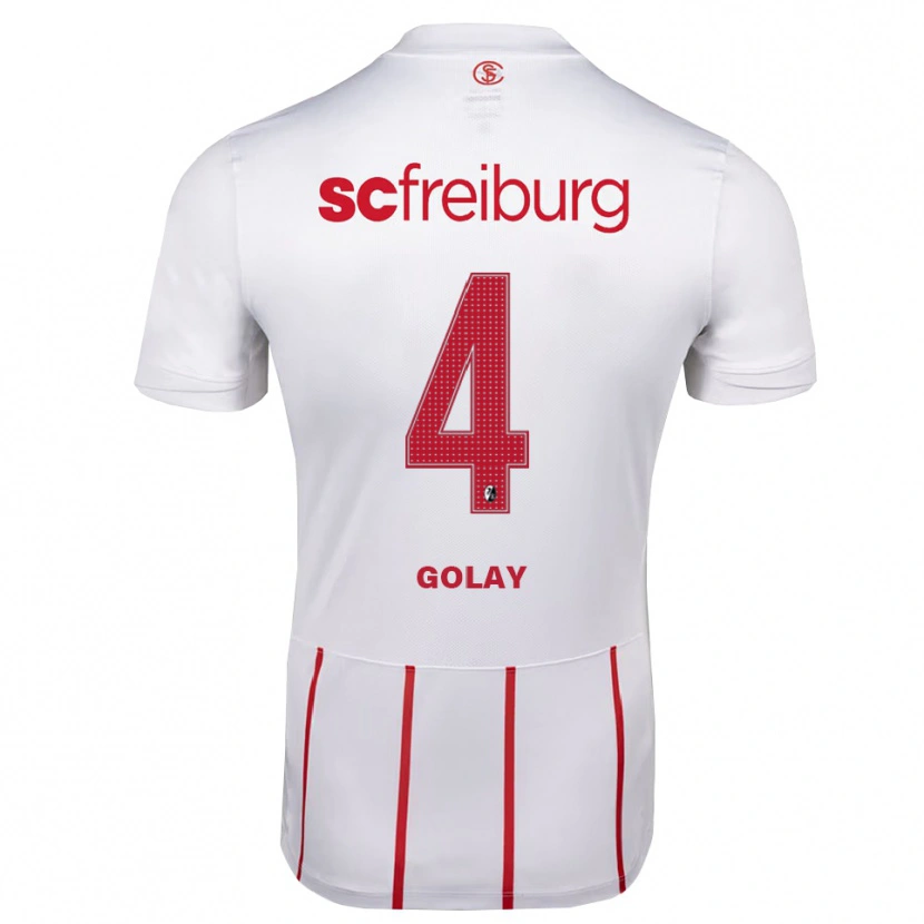 Danxen Dětské Jonas Golay #4 Bílá Červená Žlutá Daleko Hráčské Dresy 2026/27 Dres