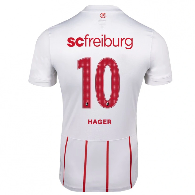 Danxen Dětské Marc Hager #10 Bílá Červená Žlutá Daleko Hráčské Dresy 2026/27 Dres