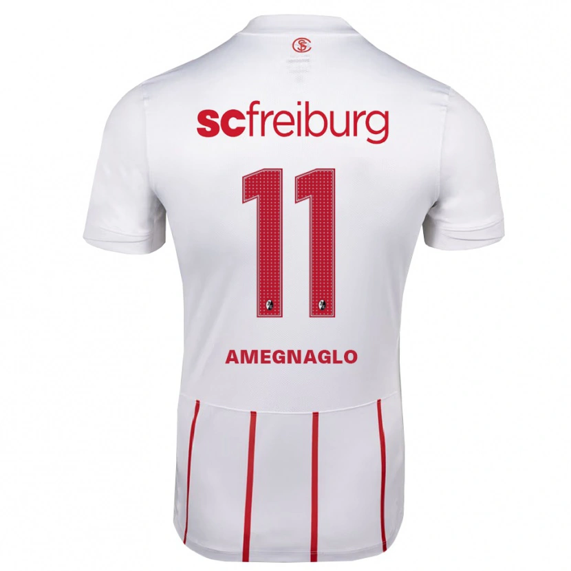 Danxen Dětské David Amegnaglo #11 Bílá Červená Žlutá Daleko Hráčské Dresy 2026/27 Dres