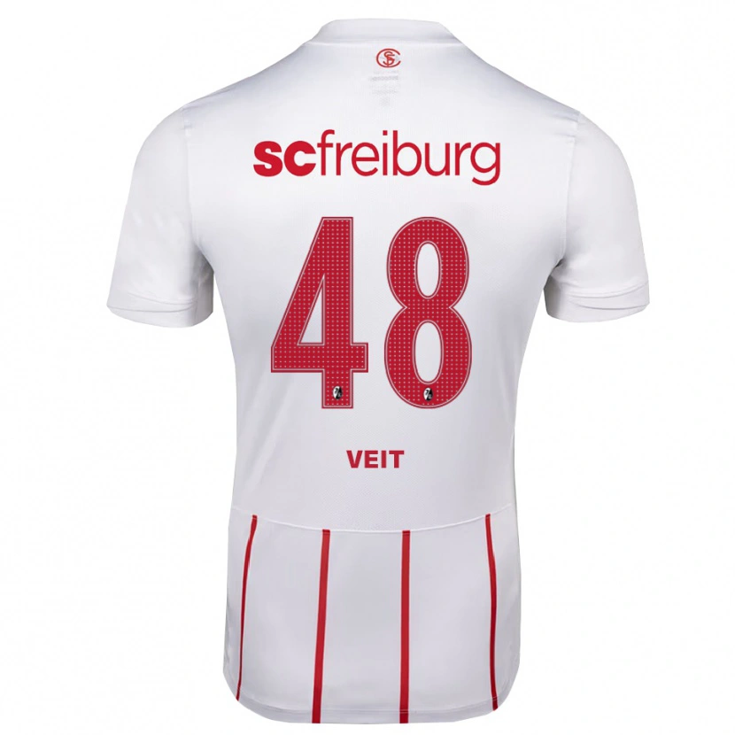 Danxen Dětské Jannik Veit #48 Bílá Červená Žlutá Daleko Hráčské Dresy 2026/27 Dres
