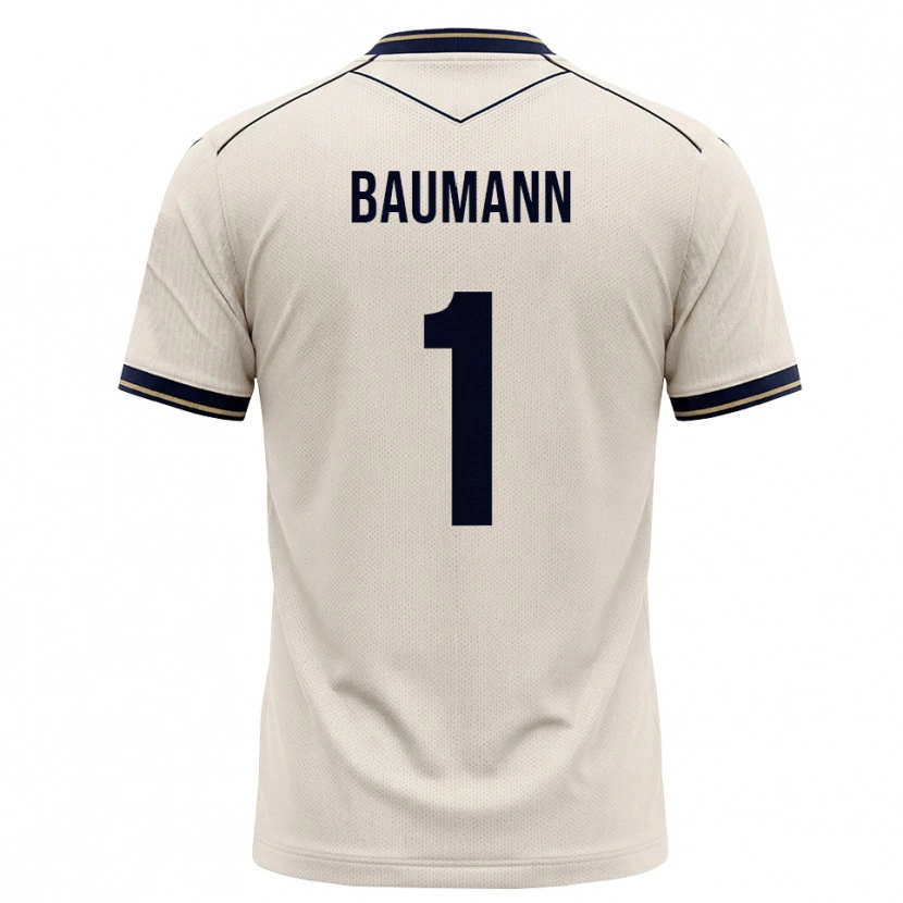 Danxen Dětské Oliver Baumann #1 Bílá Modrá S Nádechem Daleko Hráčské Dresy 2026/27 Dres