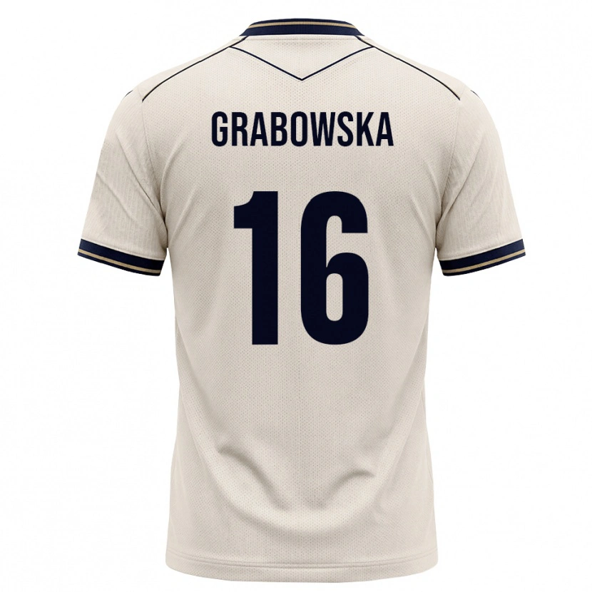 Danxen Dětské Dominika Grabowska #16 Bílá Modrá S Nádechem Daleko Hráčské Dresy 2026/27 Dres