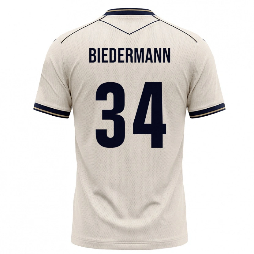Danxen Dětské Nico Biedermann #34 Bílá Modrá S Nádechem Daleko Hráčské Dresy 2026/27 Dres