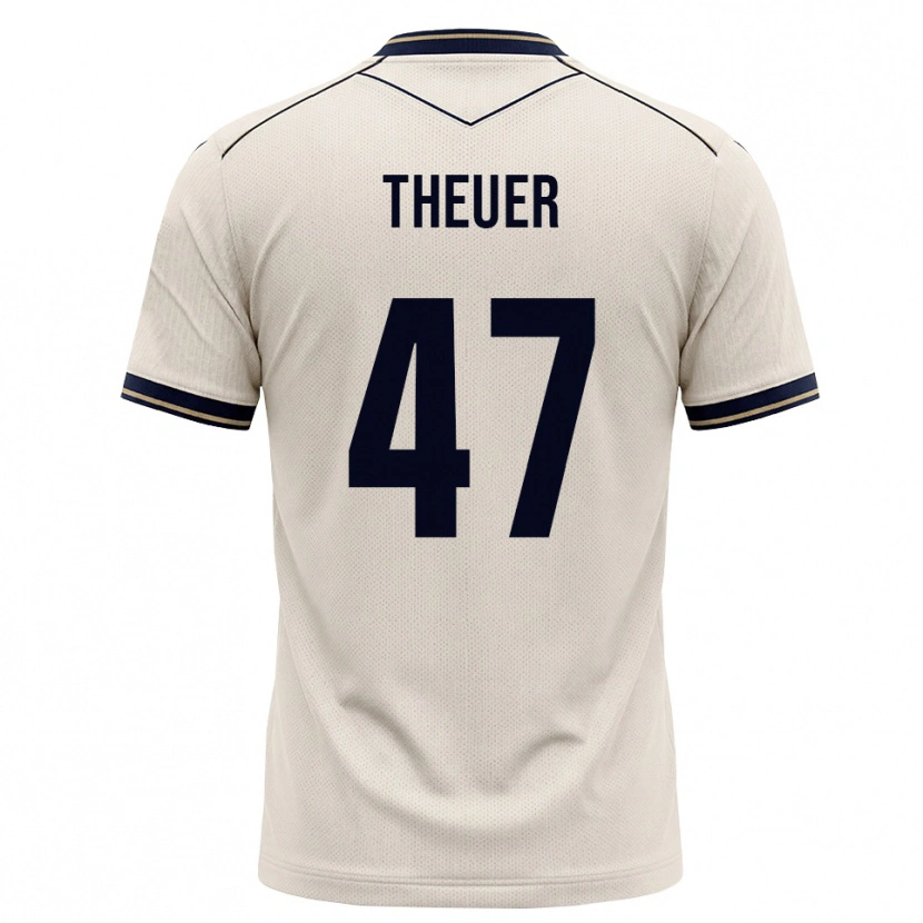 Danxen Dětské Maximilian Theuer #47 Bílá Modrá S Nádechem Daleko Hráčské Dresy 2026/27 Dres