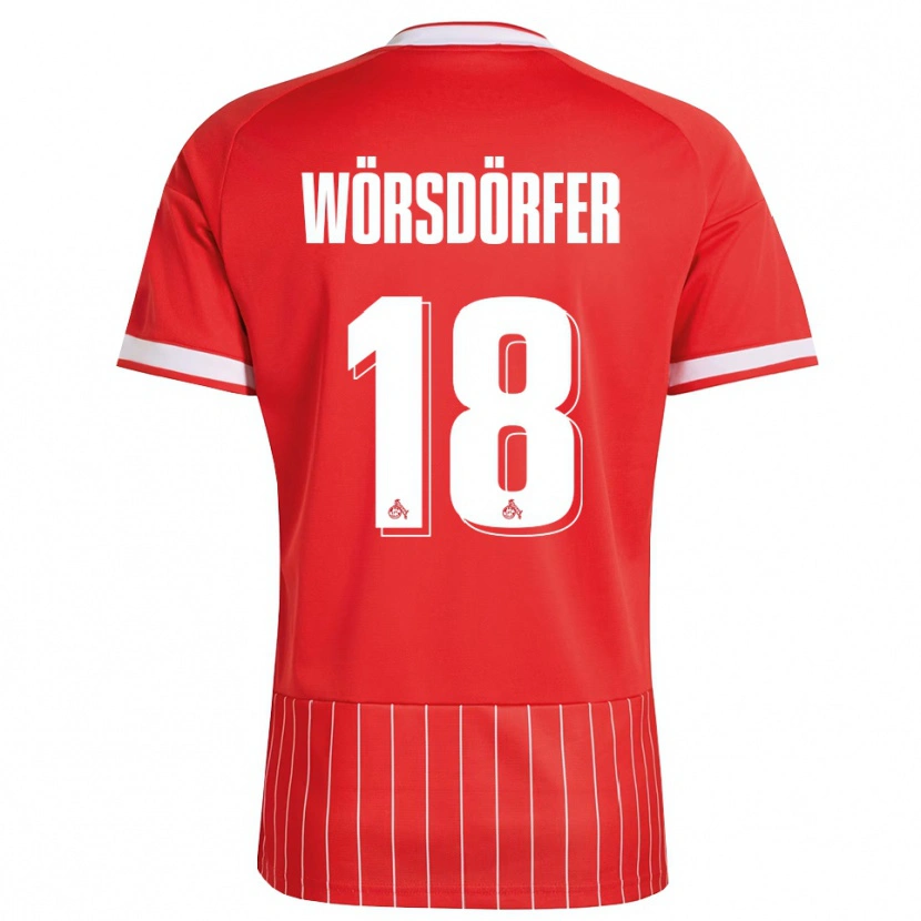 Danxen Dětské Len Wörsdörfer #18 Červená Bílá Zelená Daleko Hráčské Dresy 2026/27 Dres