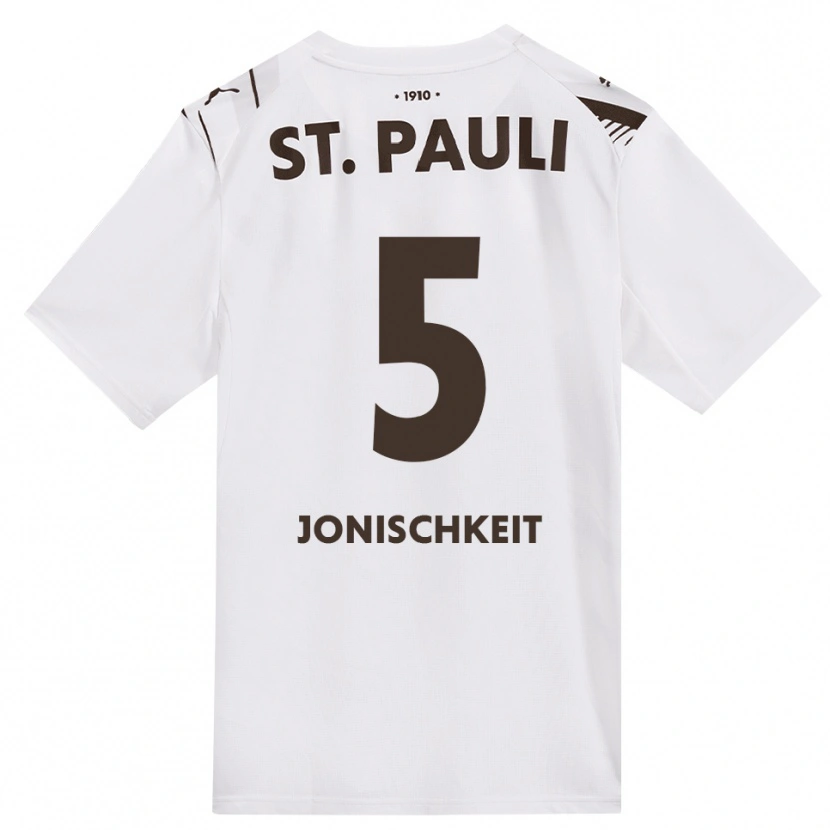 Danxen Dětské Jamal Jonischkeit #5 Káva Bílá Červená Daleko Hráčské Dresy 2026/27 Dres