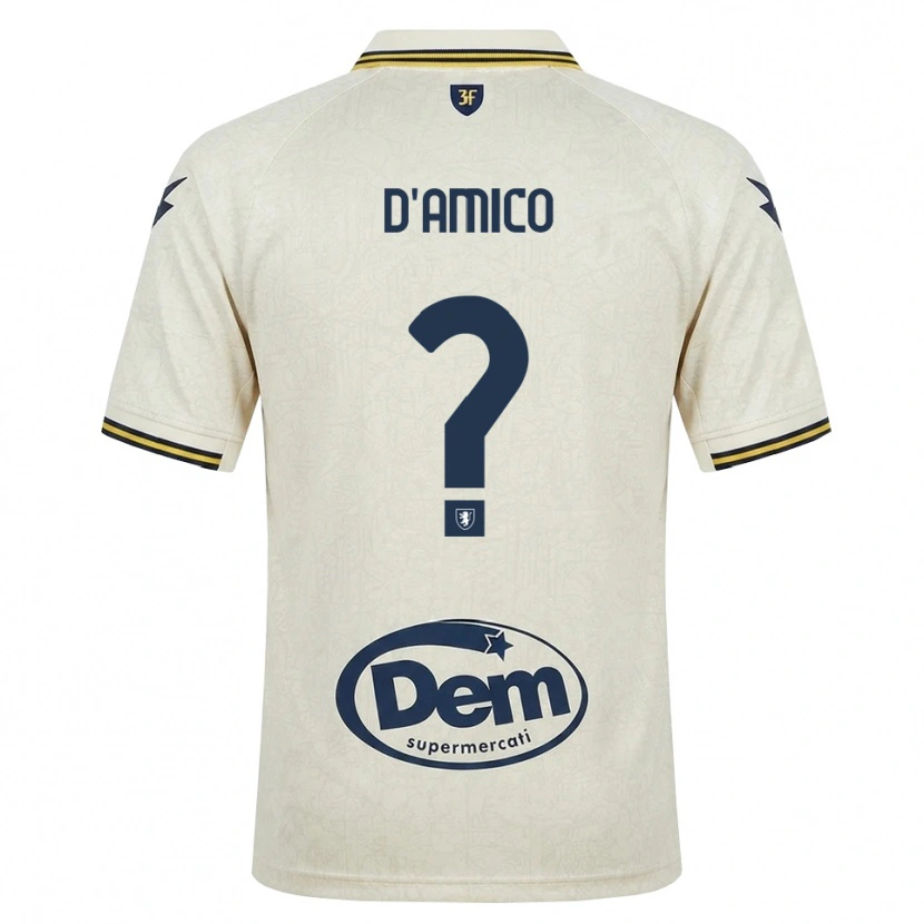 Danxen Dětské Cristiano D'amico #0 Oldlace Žlutá Černá Daleko Hráčské Dresy 2026/27 Dres