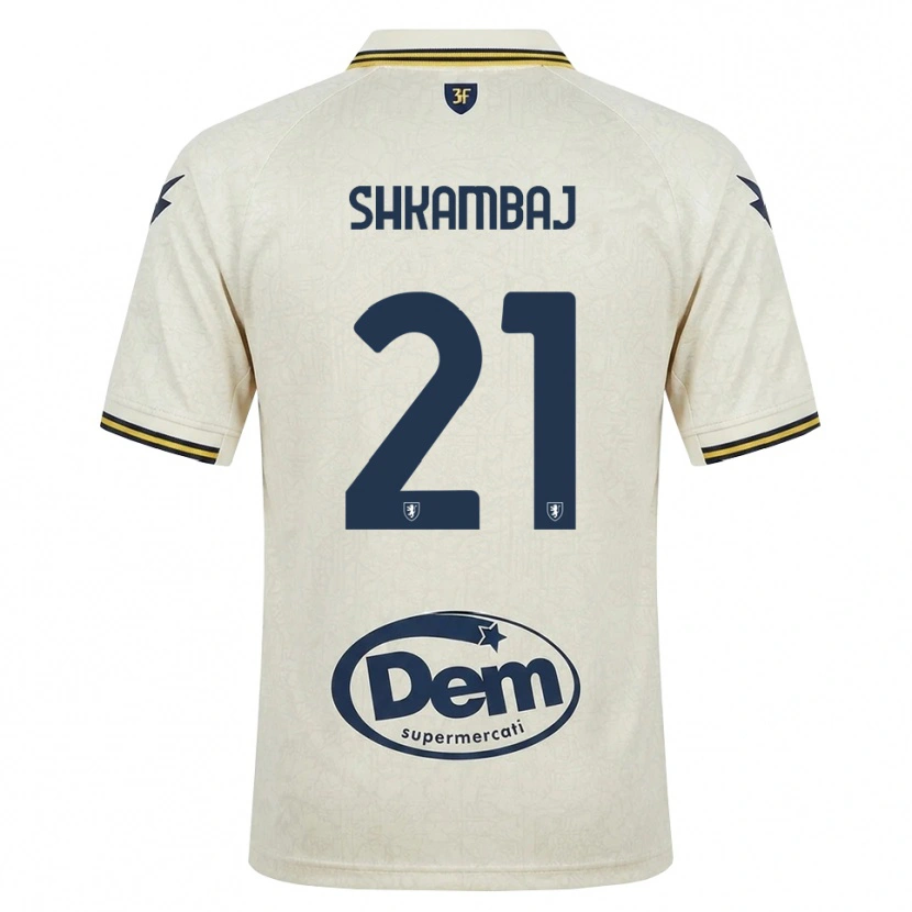 Danxen Dětské Ardit Shkambaj #21 Oldlace Žlutá Černá Daleko Hráčské Dresy 2026/27 Dres