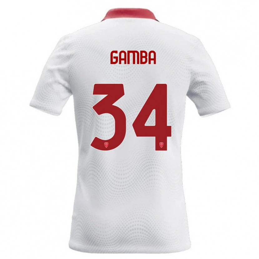 Danxen Dětské Alberto Gamba #34 Bílá Červená Daleko Hráčské Dresy 2026/27 Dres