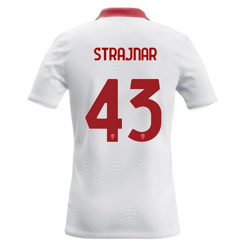 Danxen Dětské Aljaz Strajnar #43 Bílá Červená Daleko Hráčské Dresy 2026/27 Dres