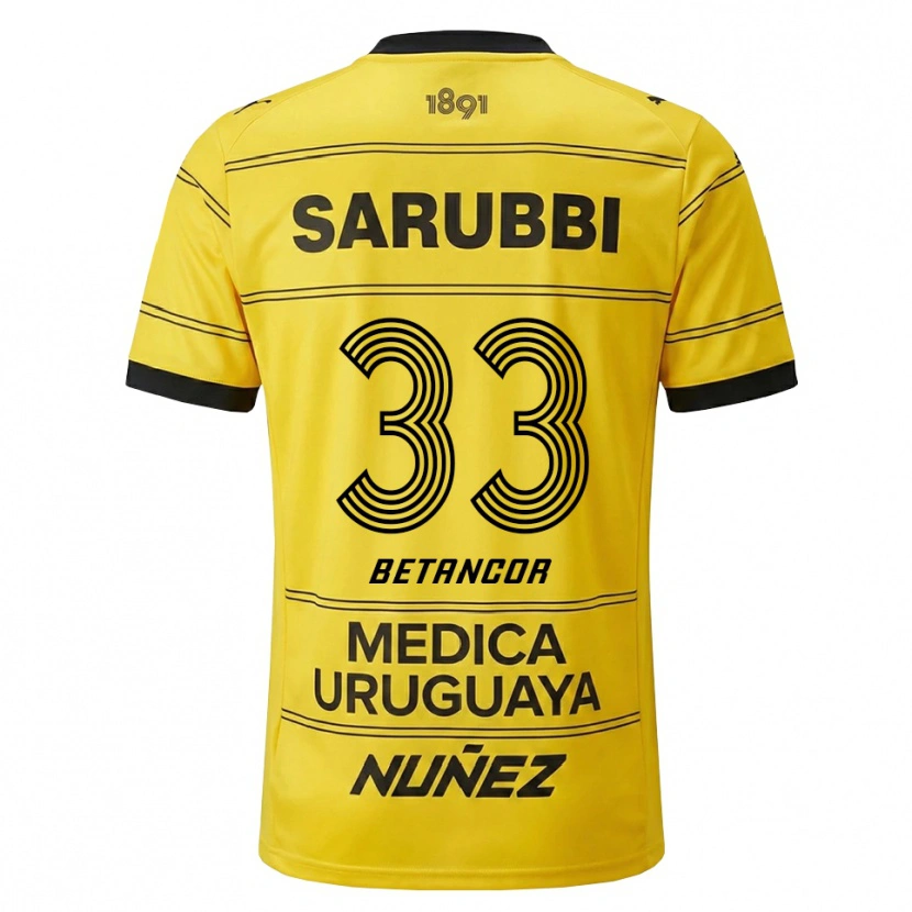 Danxen Dětské Bruno Betancor #33 Žlutá Černá Daleko Hráčské Dresy 2026/27 Dres