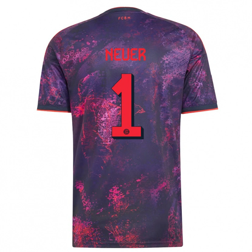 Danxen Dětské Manuel Neuer #1 Fialová Červená Třetí Hráčské Dresy 2026/27 Dres