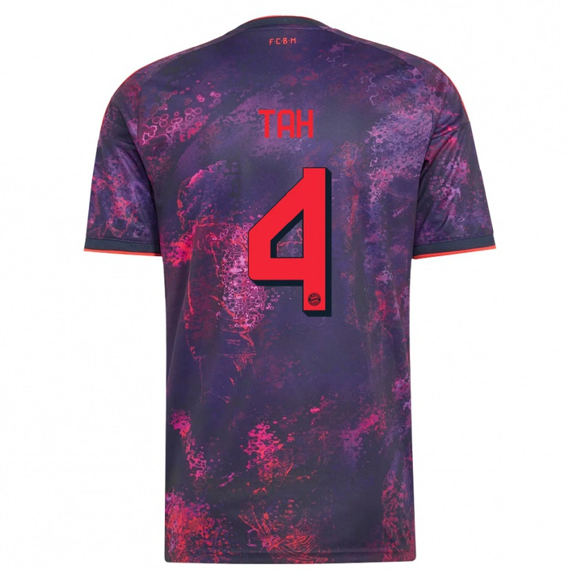 Danxen Dětské Jonathan Tah #4 Fialová Červená Třetí Hráčské Dresy 2026/27 Dres