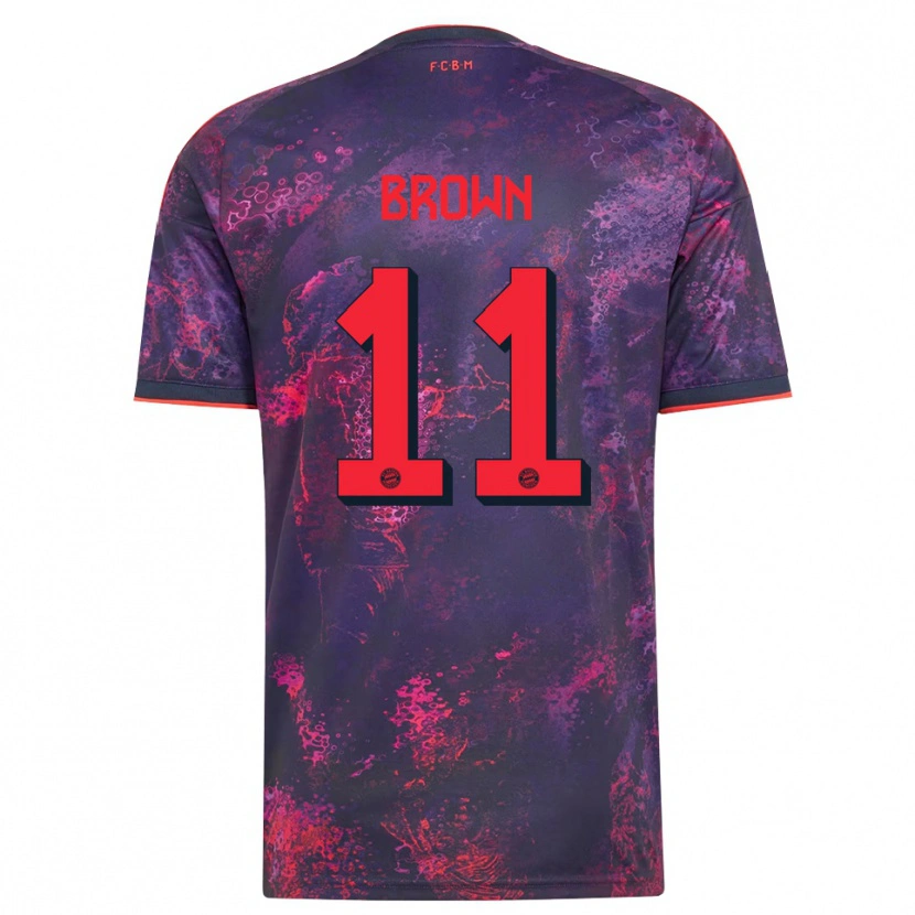 Danxen Dětské Nathaniel Brown #11 Fialová Červená Třetí Hráčské Dresy 2026/27 Dres