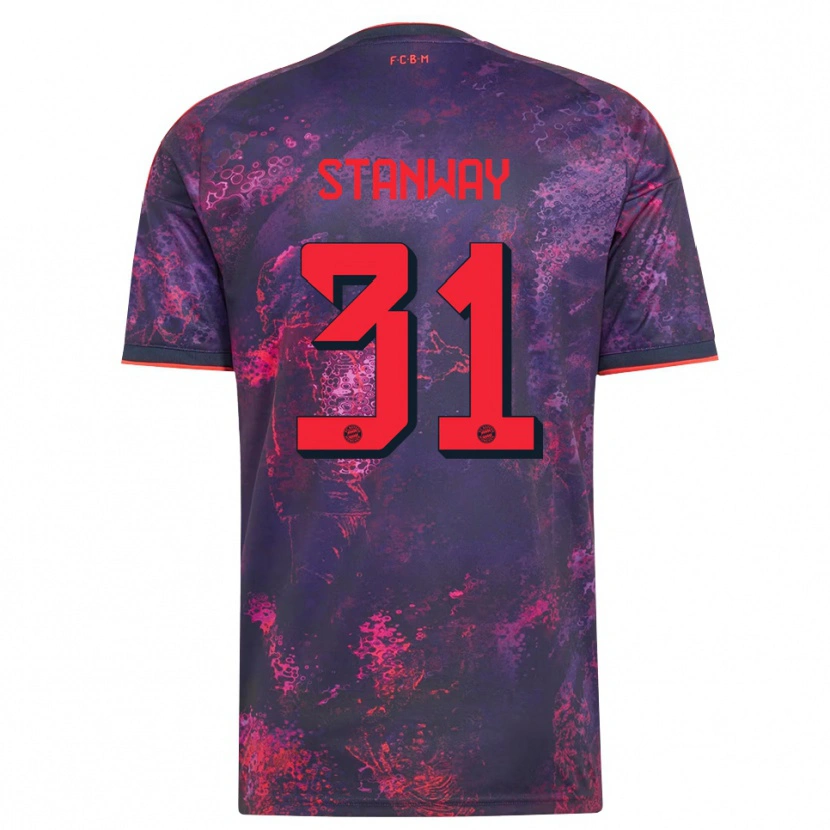 Danxen Dětské Georgia Stanway #31 Fialová Červená Třetí Hráčské Dresy 2026/27 Dres