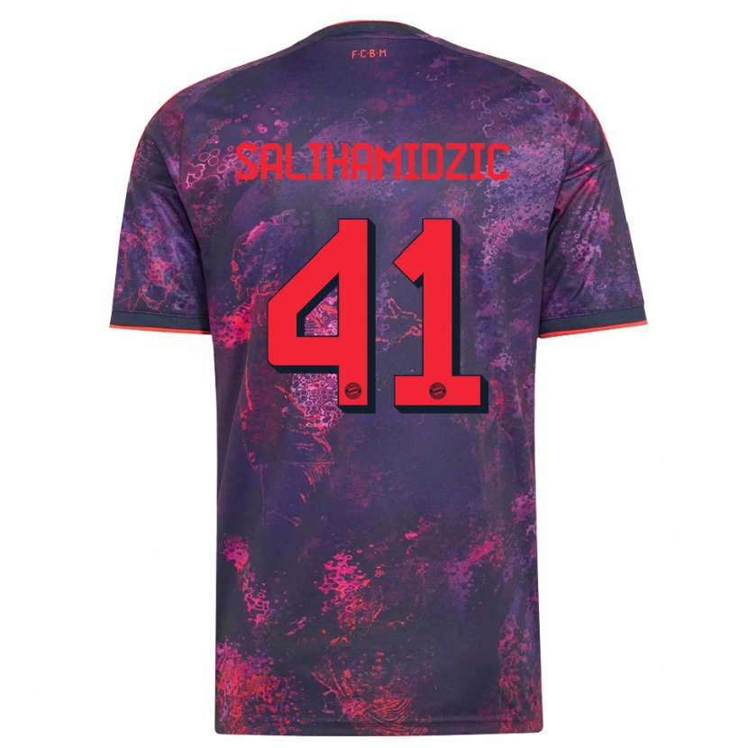 Danxen Dětské Nick Salihamidzic #41 Fialová Červená Třetí Hráčské Dresy 2026/27 Dres