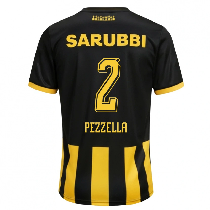 Danxen Pánské Germán Pezzella #2 Černá Žlutá Domů Hráčské Dresy 2026/27 Dres