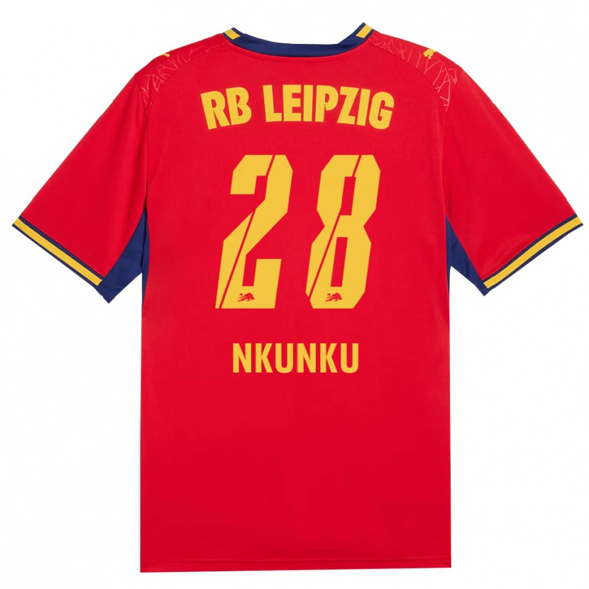 Danxen Pánské Christopher Nkunku #28 Červená Žlutá Královská Modř Daleko Hráčské Dresy 2026/27 Dres