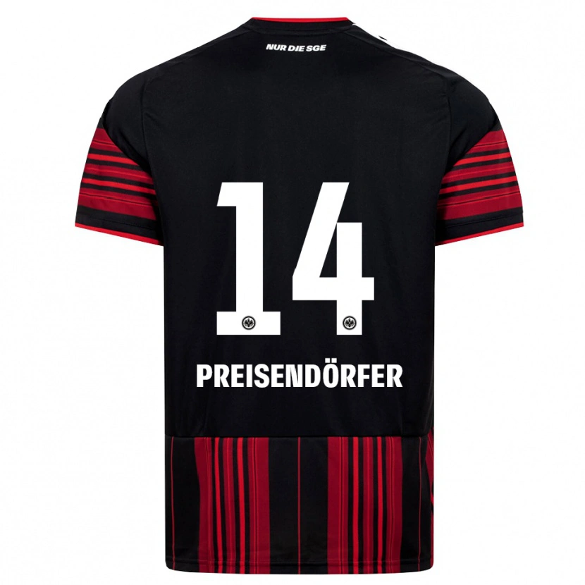 Danxen Pánské Constantin Preisendörfer #14 Černá Červená Bílá Domů Hráčské Dresy 2026/27 Dres