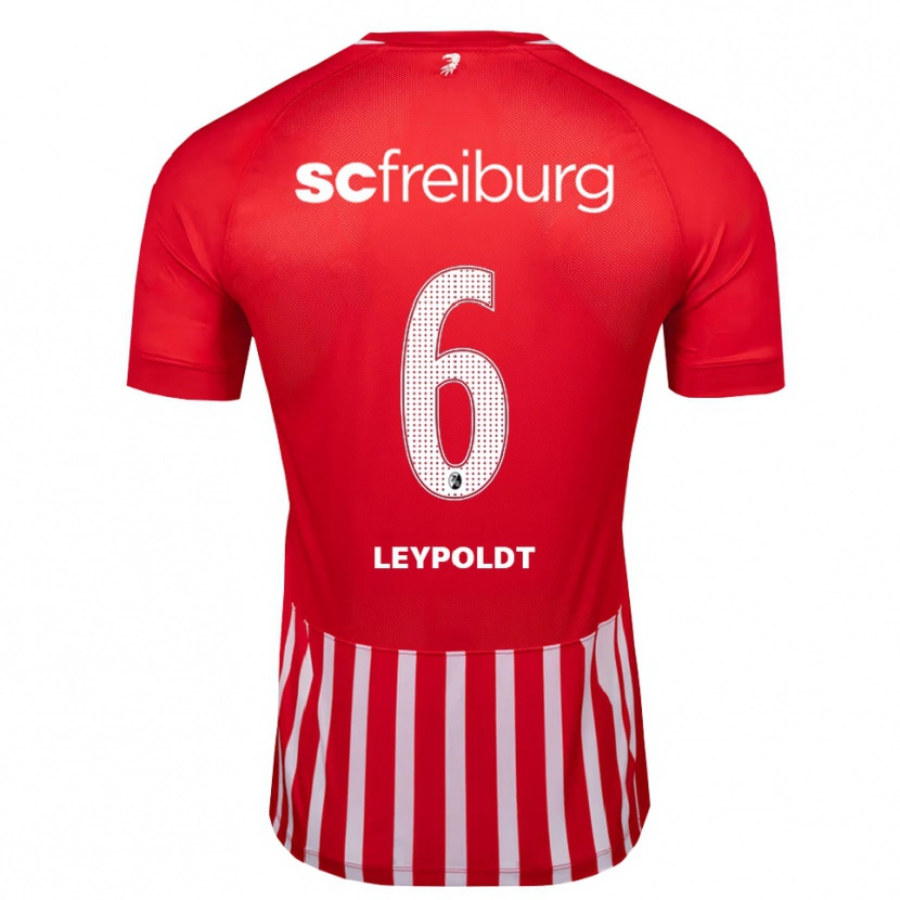 Danxen Pánské Joona Leypoldt #6 Červená Bílá Černá Domů Hráčské Dresy 2026/27 Dres