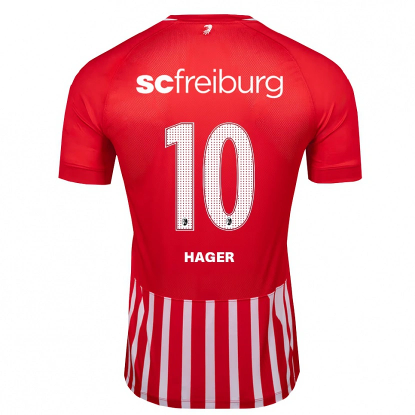 Danxen Pánské Marc Hager #10 Červená Bílá Černá Domů Hráčské Dresy 2026/27 Dres