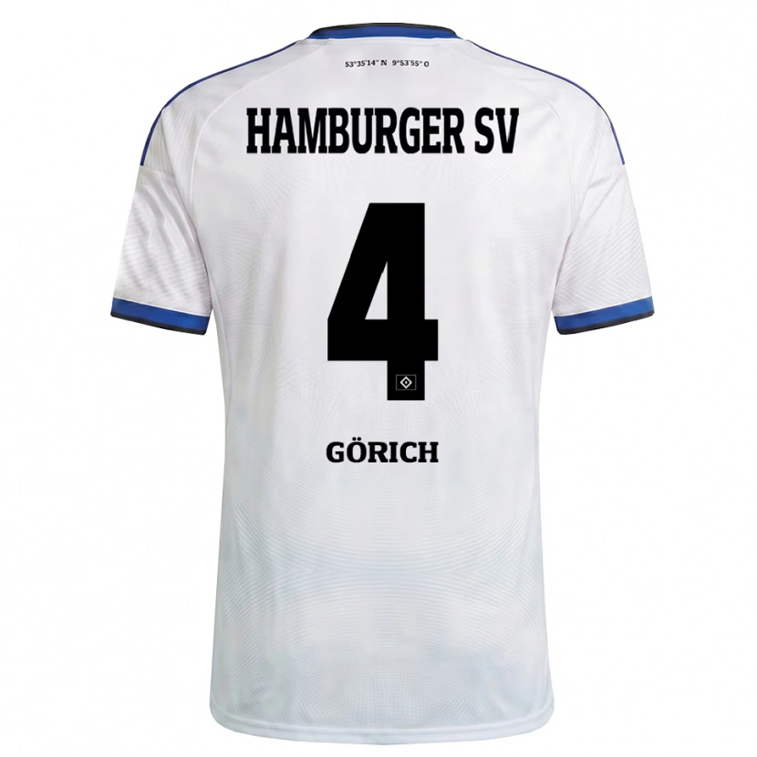 Danxen Pánské Konrad Görich #4 Bílá Černá Modrá Domů Hráčské Dresy 2026/27 Dres