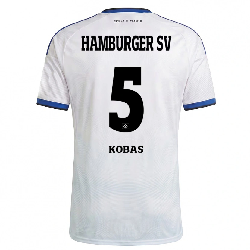 Danxen Pánské Jan Kobas #5 Bílá Černá Modrá Domů Hráčské Dresy 2026/27 Dres
