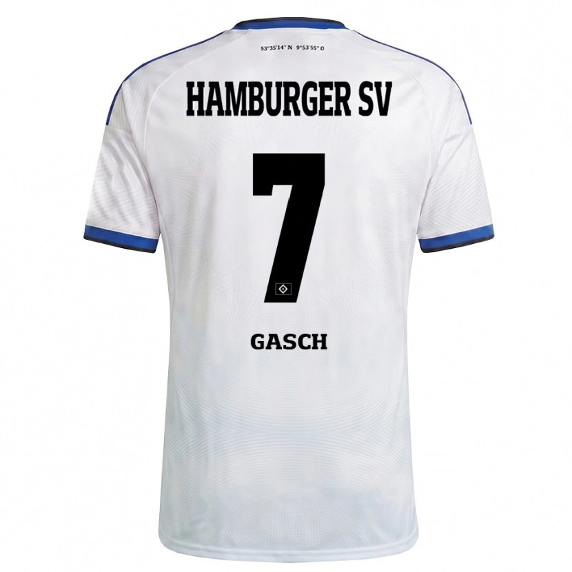 Danxen Pánské Anton Gasch #7 Bílá Černá Modrá Domů Hráčské Dresy 2026/27 Dres