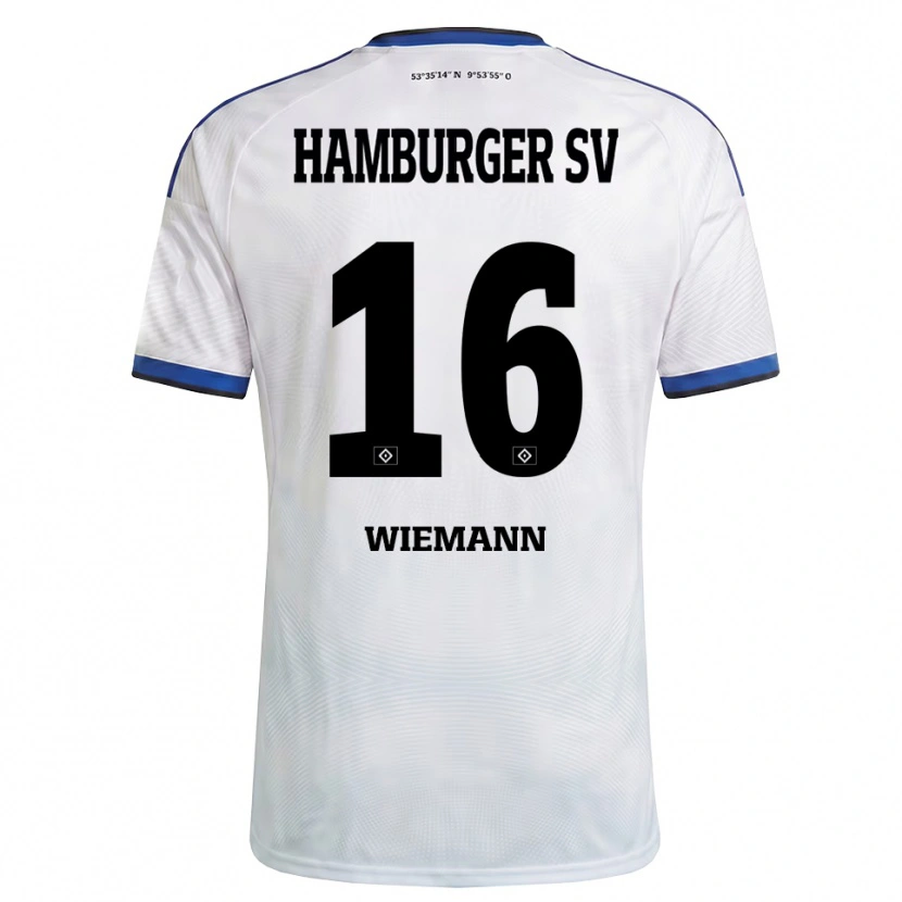 Danxen Pánské Lasse Wiemann #16 Bílá Černá Modrá Domů Hráčské Dresy 2026/27 Dres