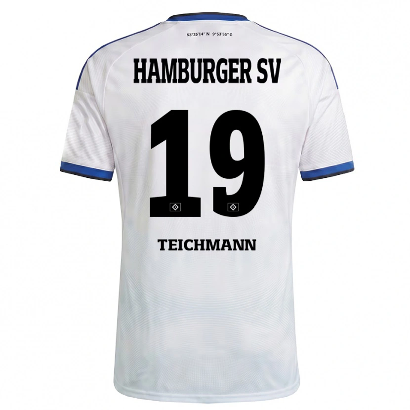 Danxen Pánské Mats Teichmann #19 Bílá Černá Modrá Domů Hráčské Dresy 2026/27 Dres